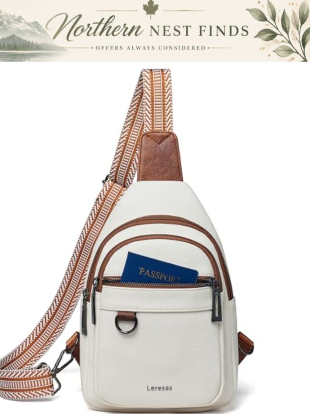 7L Vegan Leather Sling Bag Crossbody Anti Theft Fanny Pack Purse